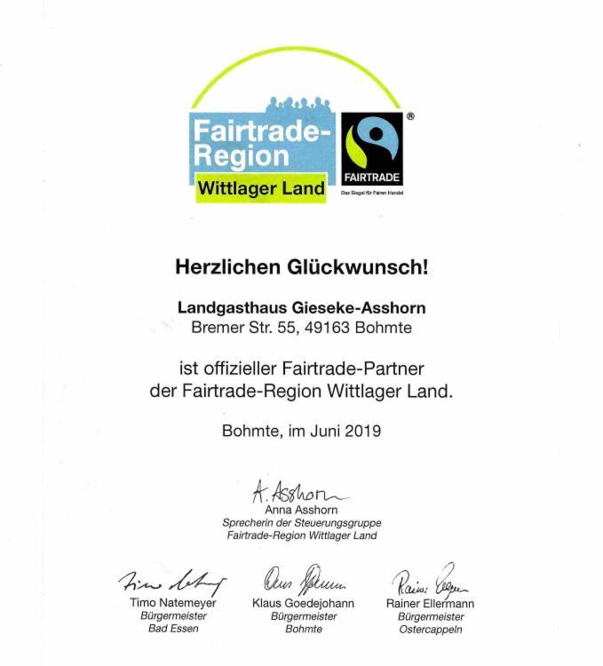 Landgasthaus Gieseke-Asshorn Bohmte Zewnętrze zdjęcie