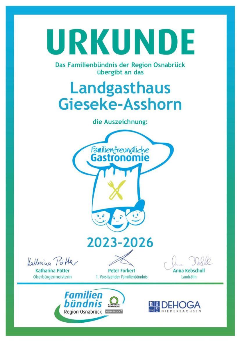 Landgasthaus Gieseke-Asshorn Bohmte Zewnętrze zdjęcie
